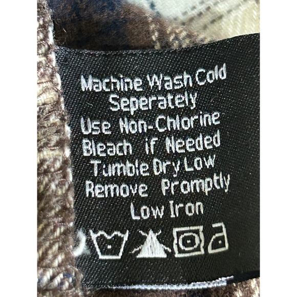 Work n Sport Mens Plaid Flannel Shirt Brown White Blue 2XT Extra Tall - Picture 4 of 5